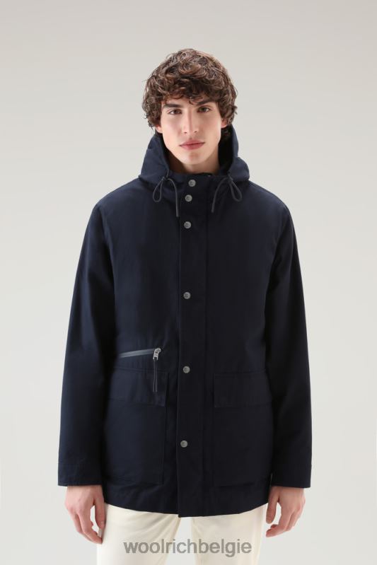 3-in-1 bergjas van zacht byrd-katoen met gewatteerd afneembaar vest Woolrich Heren 8TTN0438 Melton blauw kleding