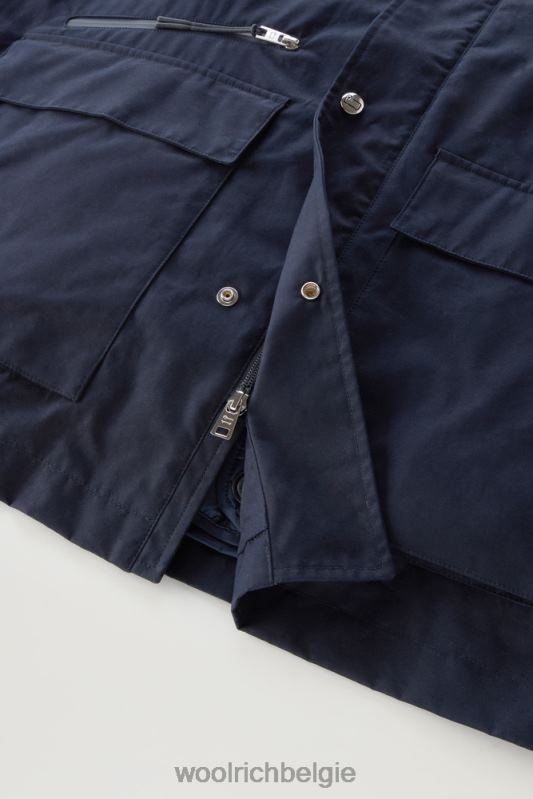 3-in-1 bergjas van zacht byrd-katoen met gewatteerd afneembaar vest Woolrich Heren 8TTN0438 Melton blauw kleding