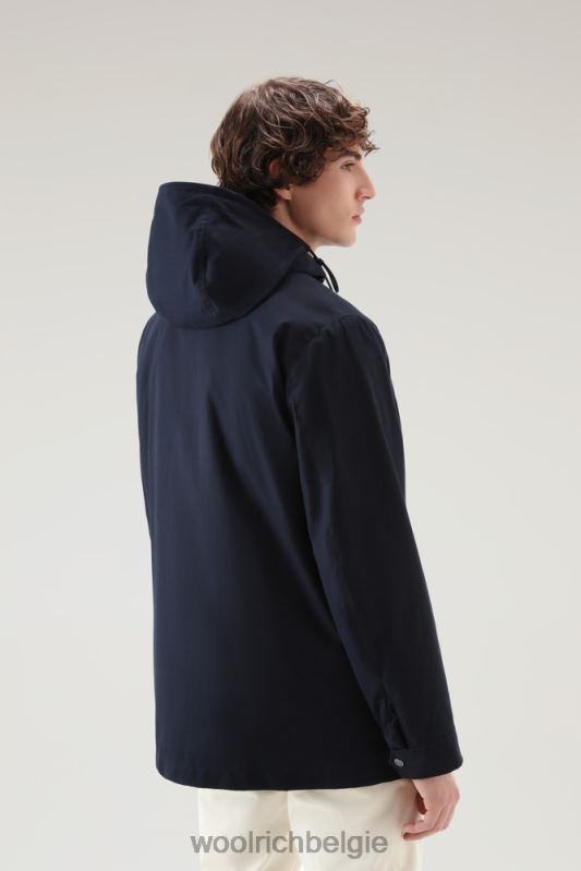 3-in-1 bergjas van zacht byrd-katoen met gewatteerd afneembaar vest Woolrich Heren 8TTN0438 Melton blauw kleding