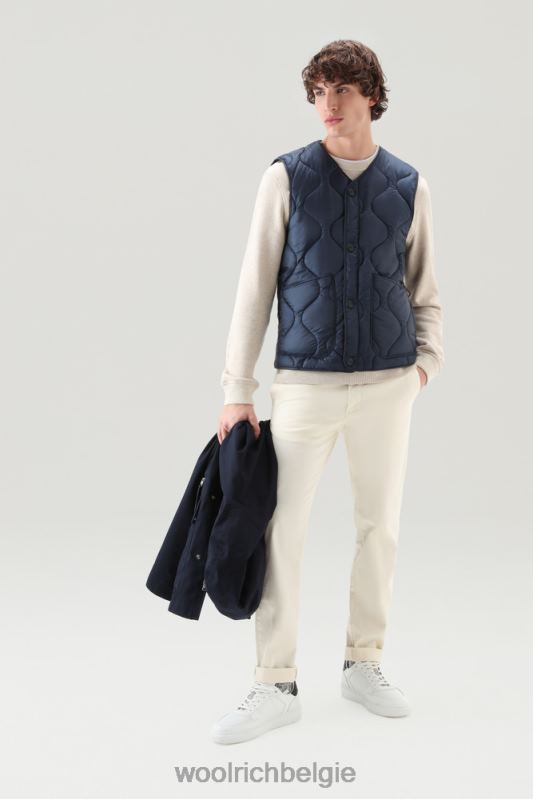 3-in-1 bergjas van zacht byrd-katoen met gewatteerd afneembaar vest Woolrich Heren 8TTN0438 Melton blauw kleding