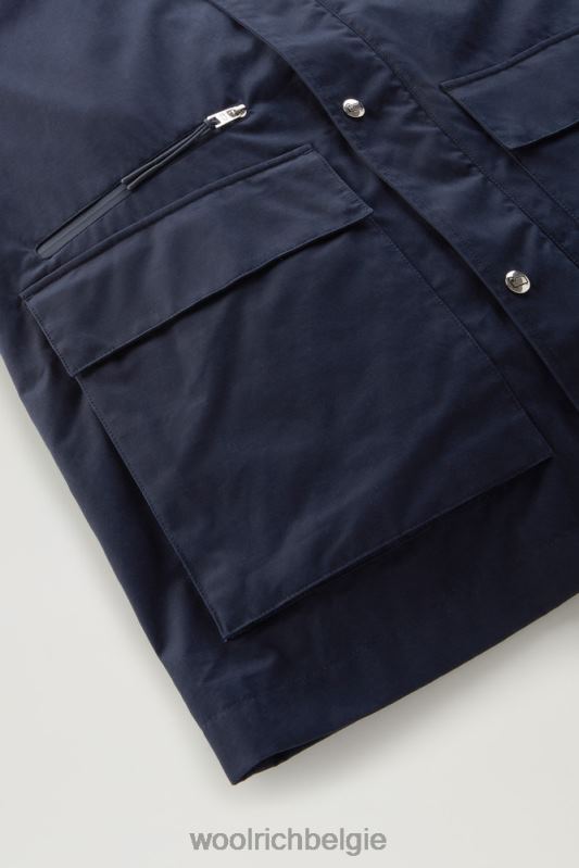 3-in-1 bergjas van zacht byrd-katoen met gewatteerd afneembaar vest Woolrich Heren 8TTN0438 Melton blauw kleding