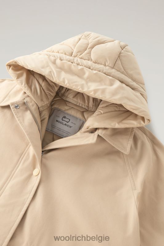 3-in-1 zijlijnparka van zacht byrd-katoen met uitneembaar gewatteerd vest Woolrich vrouwen 8TTN0102 strandzand kleding