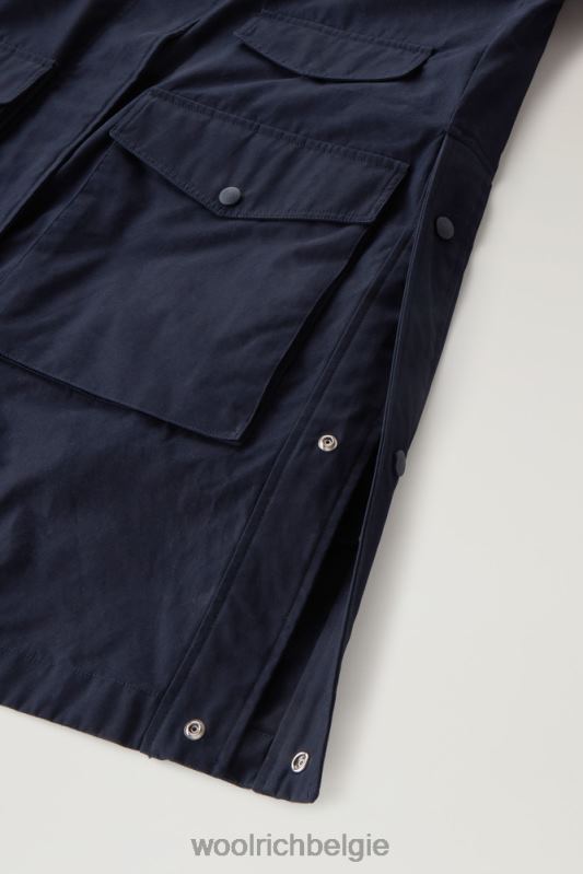 3-in-1 zijlijnparka van zacht byrd-katoen met uitneembaar gewatteerd vest Woolrich vrouwen 8TTN0104 Melton blauw kleding