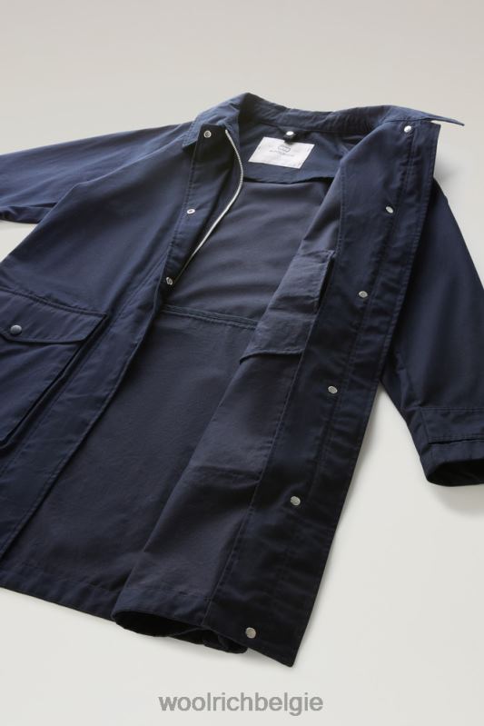 3-in-1 zijlijnparka van zacht byrd-katoen met uitneembaar gewatteerd vest Woolrich vrouwen 8TTN0104 Melton blauw kleding