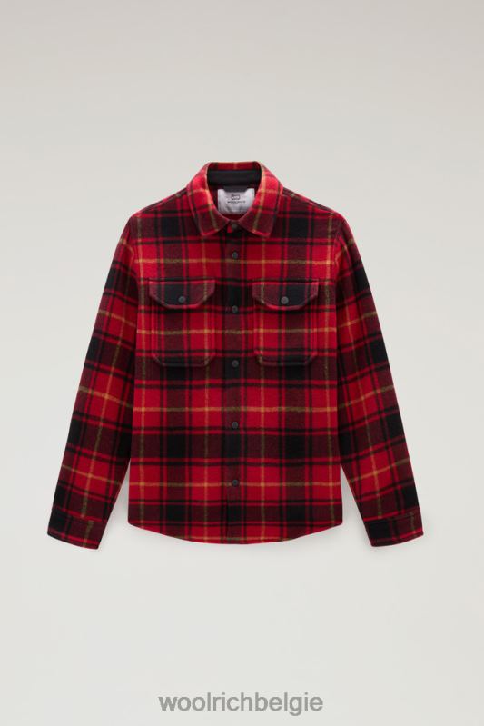 Alaskan geruit overshirt van gebonden wolmix Woolrich Heren 8TTN0654 rode vinkje kleding