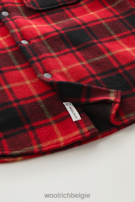 Alaskan geruit overshirt van gebonden wolmix Woolrich Heren 8TTN0654 rode vinkje kleding