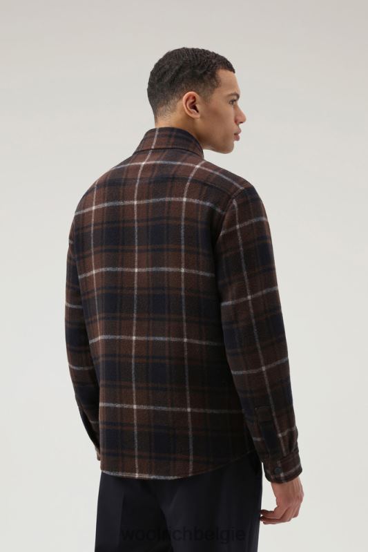 Alaskan geruit overshirt van gebonden wolmix Woolrich Heren 8TTN0694 bruine ruit kleding