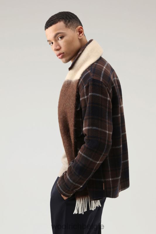 Alaskan geruit overshirt van gebonden wolmix Woolrich Heren 8TTN0694 bruine ruit kleding