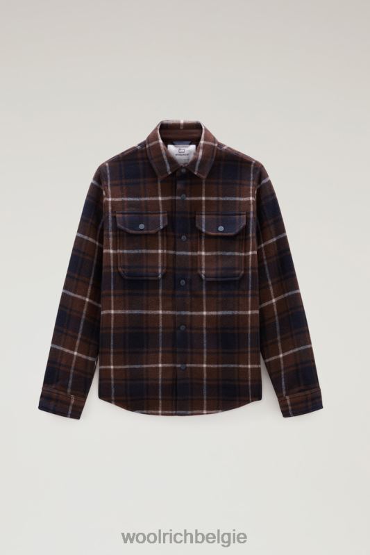 Alaskan geruit overshirt van gebonden wolmix Woolrich Heren 8TTN0694 bruine ruit kleding