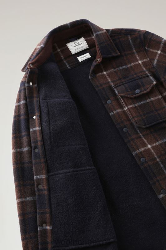 Alaskan geruit overshirt van gebonden wolmix Woolrich Heren 8TTN0694 bruine ruit kleding