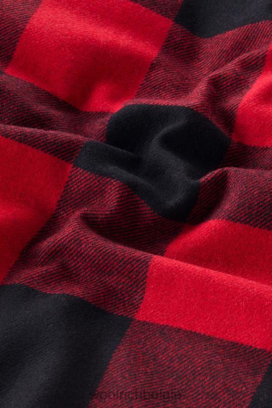 Alaskan gewatteerd geruit overshirt van gerecyclede Italiaanse wolmix Woolrich Heren 8TTN0646 rode buffel kleding