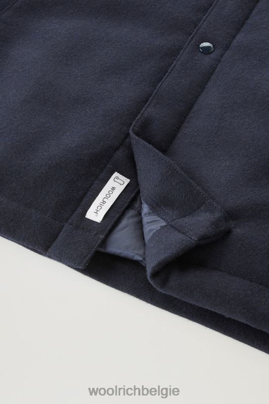 Alaskan gewatteerd overshirt van gerecyclede Italiaanse wolmix Woolrich Heren 8TTN0638 Melton blauw kleding