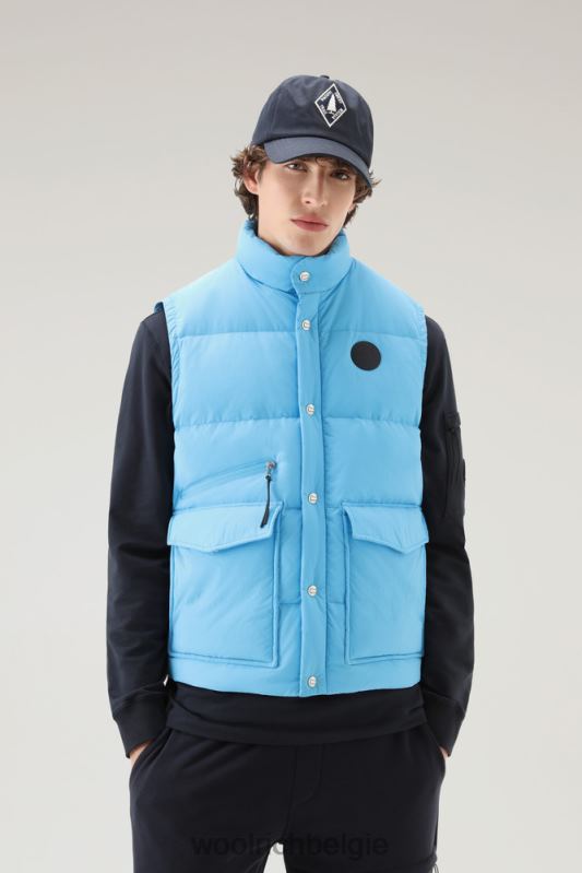 Aleoeten gewatteerd vest van gerecycled eco taslan nylon Woolrich Heren 8TTN0406 bonnie blauw kleding