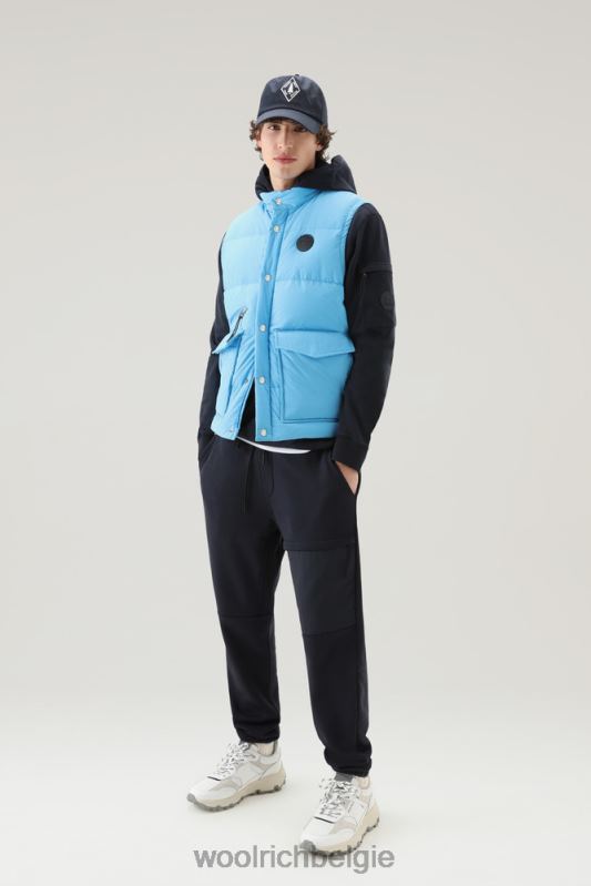 Aleoeten gewatteerd vest van gerecycled eco taslan nylon Woolrich Heren 8TTN0406 bonnie blauw kleding