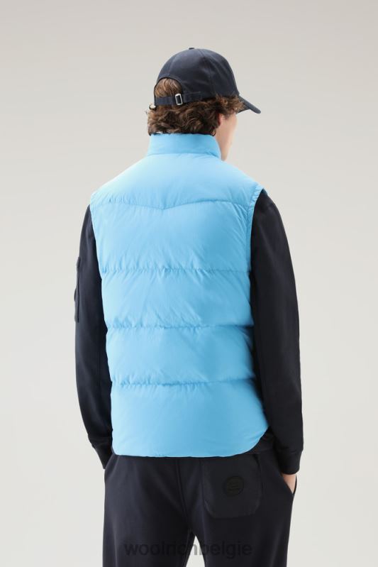 Aleoeten gewatteerd vest van gerecycled eco taslan nylon Woolrich Heren 8TTN0406 bonnie blauw kleding