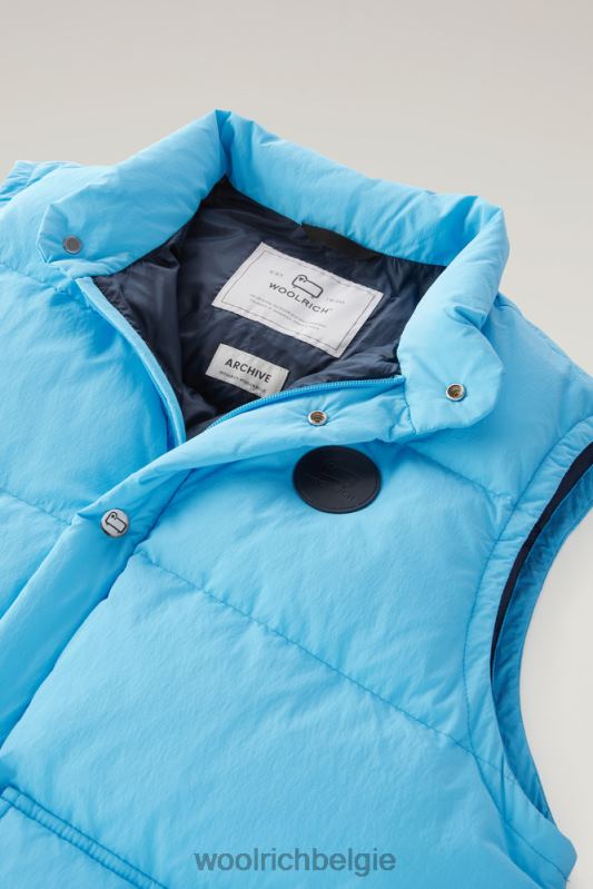 Aleoeten gewatteerd vest van gerecycled eco taslan nylon Woolrich Heren 8TTN0406 bonnie blauw kleding