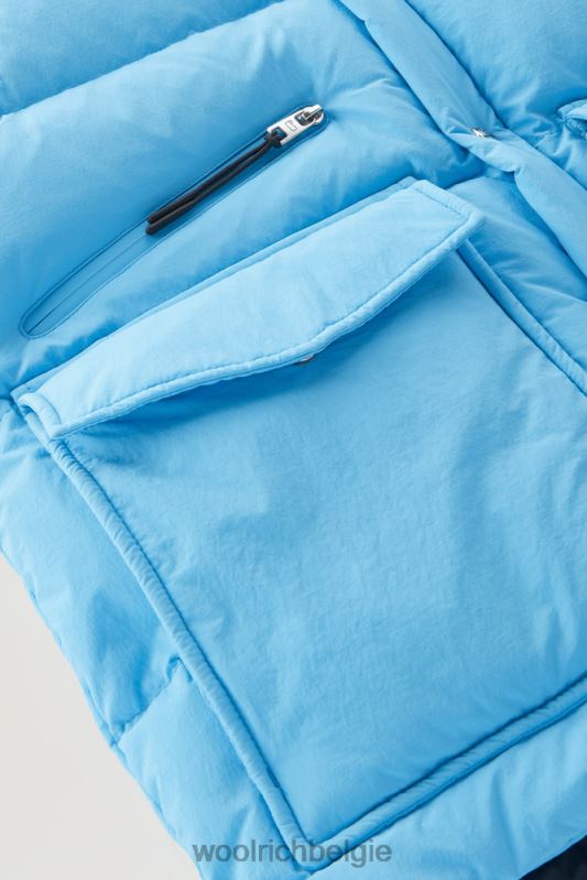 Aleoeten gewatteerd vest van gerecycled eco taslan nylon Woolrich Heren 8TTN0406 bonnie blauw kleding