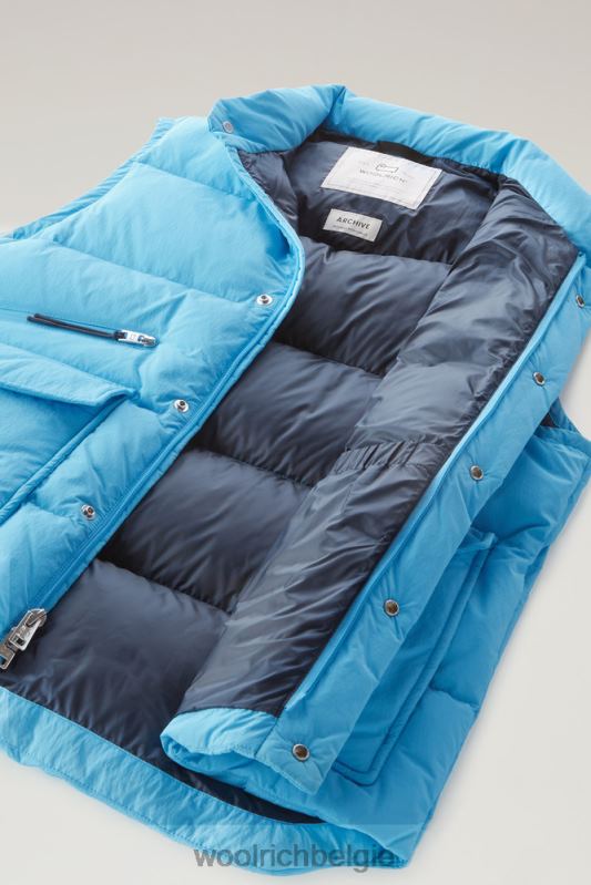 Aleoeten gewatteerd vest van gerecycled eco taslan nylon Woolrich Heren 8TTN0406 bonnie blauw kleding