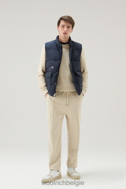 Aleoeten gewatteerd vest van gerecycled eco taslan nylon Woolrich Heren 8TTN0599 Melton blauw kleding