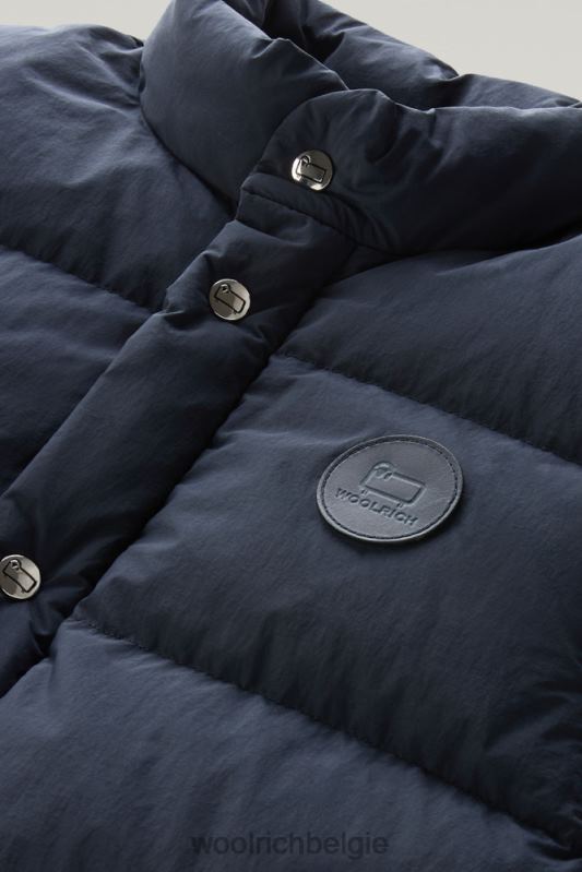 Aleoeten gewatteerd vest van gerecycled eco taslan nylon Woolrich Heren 8TTN0599 Melton blauw kleding