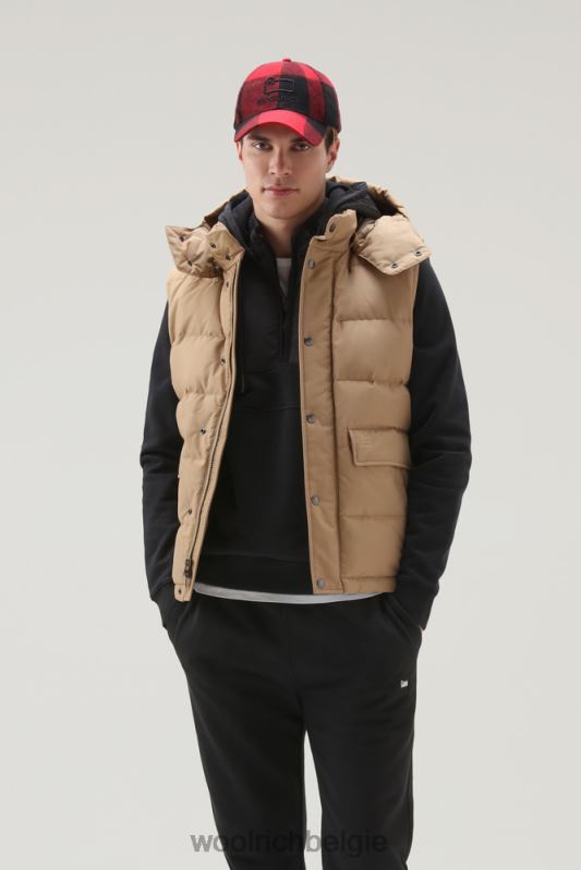 Aleoetenvest met afneembare capuchon Woolrich Heren 8TTN0766 goud kaki kleding