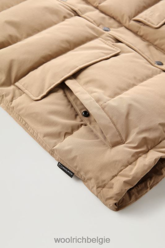 Aleoetenvest met afneembare capuchon Woolrich Heren 8TTN0766 goud kaki kleding