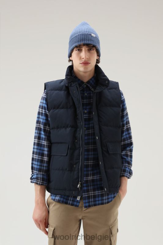 Aleoetenvest met afneembare capuchon Woolrich Heren 8TTN0774 Melton blauw kleding