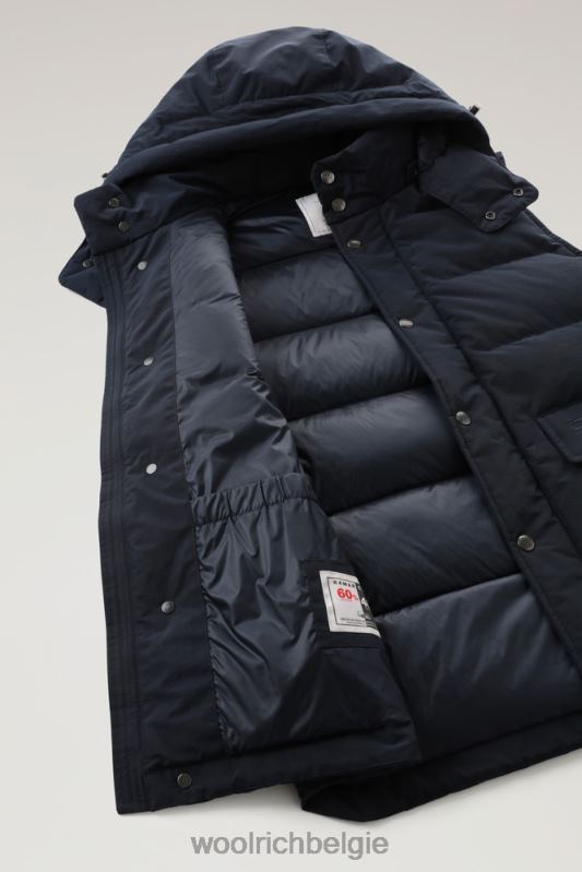 Aleoetenvest met afneembare capuchon Woolrich Heren 8TTN0774 Melton blauw kleding