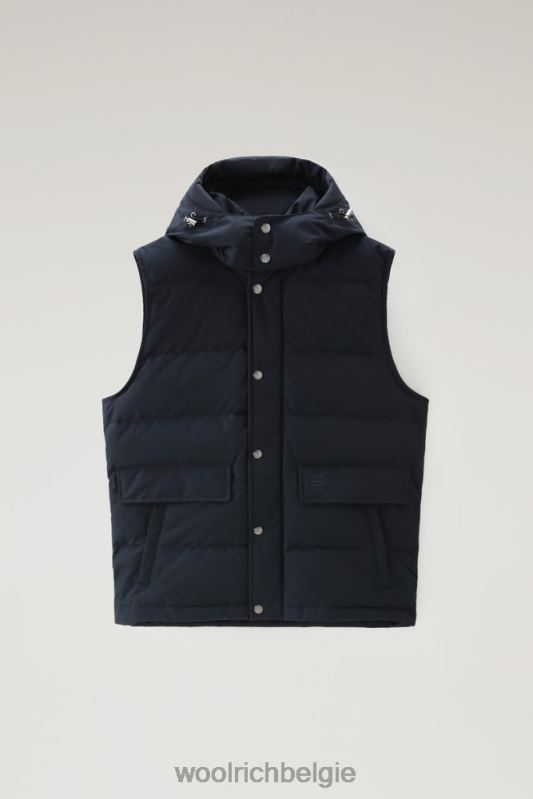 Aleoetenvest met afneembare capuchon Woolrich Heren 8TTN0774 Melton blauw kleding
