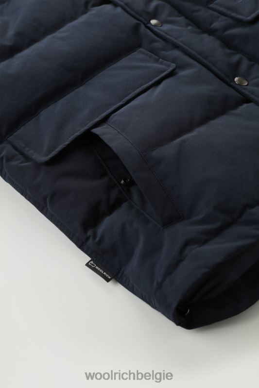 Aleoetenvest met afneembare capuchon Woolrich Heren 8TTN0774 Melton blauw kleding