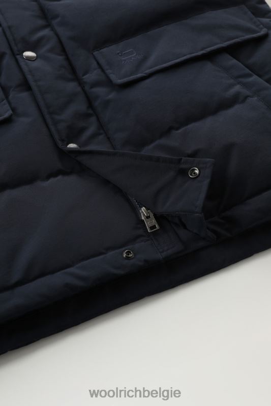 Aleoetenvest met afneembare capuchon Woolrich Heren 8TTN0774 Melton blauw kleding