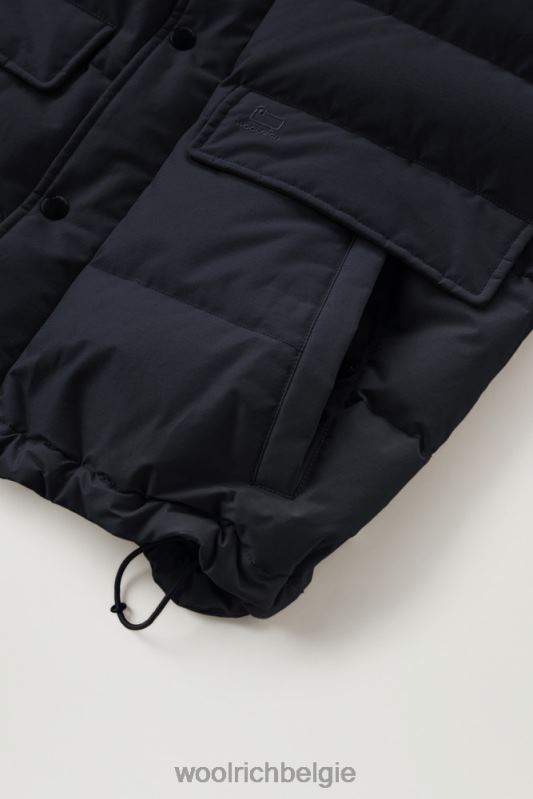 Aleoetenvest met afneembare capuchon Woolrich Heren 8TTN0774 Melton blauw kleding