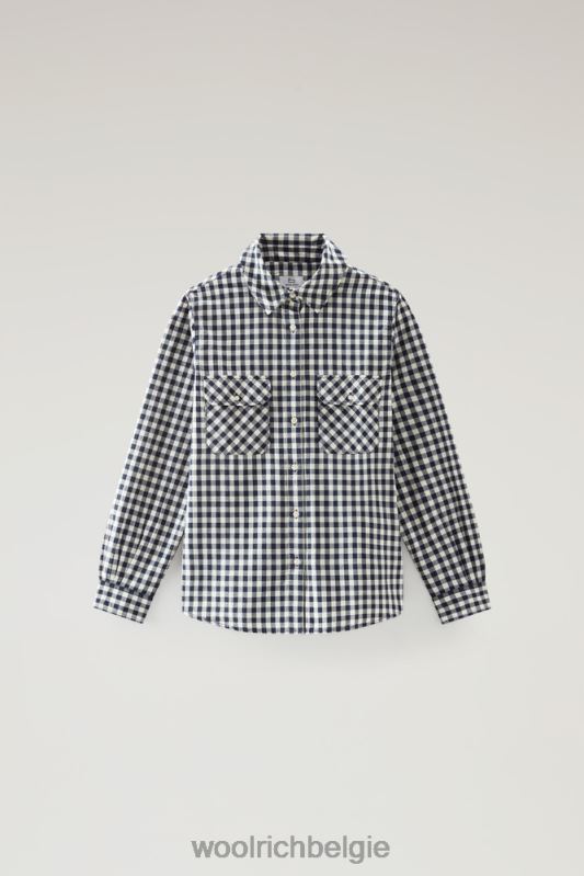 Appalachian trail geruit overhemd van puur katoen Woolrich vrouwen 8TTN0100 blauwe buffel kleding