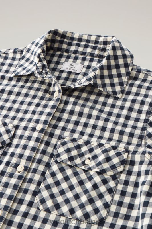 Appalachian trail geruit overhemd van puur katoen Woolrich vrouwen 8TTN0100 blauwe buffel kleding