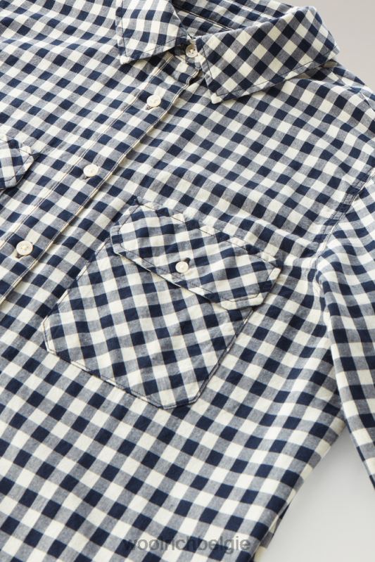 Appalachian trail geruit overhemd van puur katoen Woolrich vrouwen 8TTN0100 blauwe buffel kleding