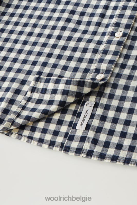 Appalachian trail geruit overhemd van puur katoen Woolrich vrouwen 8TTN0100 blauwe buffel kleding