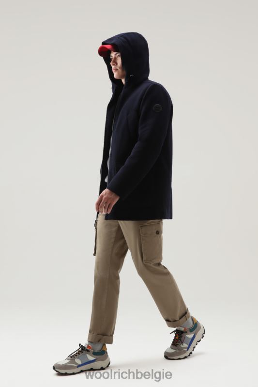 Arctic parka van wolmix Woolrich Heren 8TTN0681 Melton blauw kleding