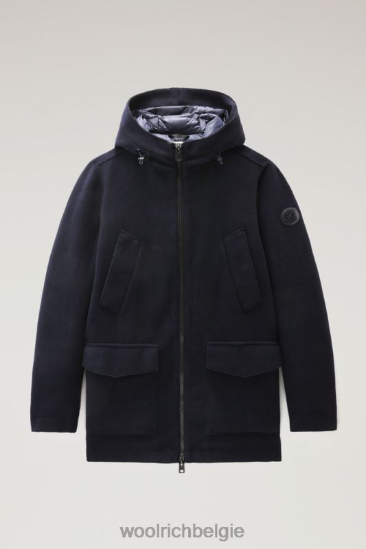 Arctic parka van wolmix Woolrich Heren 8TTN0681 Melton blauw kleding
