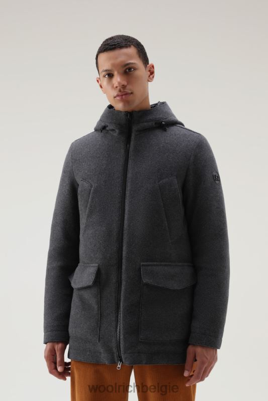 Arctic parka van wolmix Woolrich Heren 8TTN0751 houtskool melange kleding