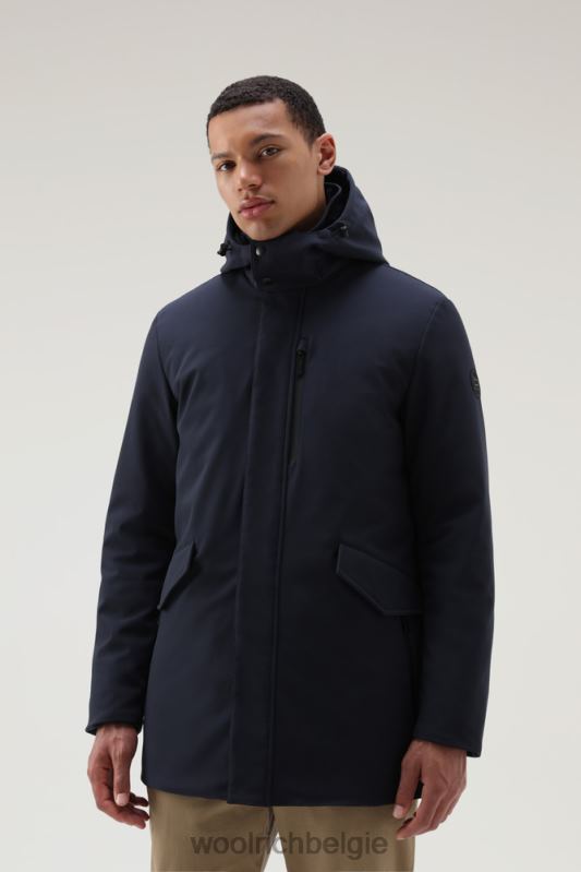 Barrow mac softshell jas Woolrich Heren 8TTN0826 Melton blauw kleding