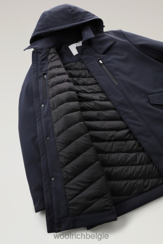Barrow mac softshell jas Woolrich Heren 8TTN0826 Melton blauw kleding
