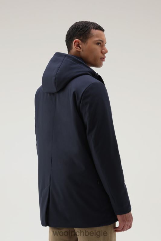 Barrow mac softshell jas Woolrich Heren 8TTN0826 Melton blauw kleding