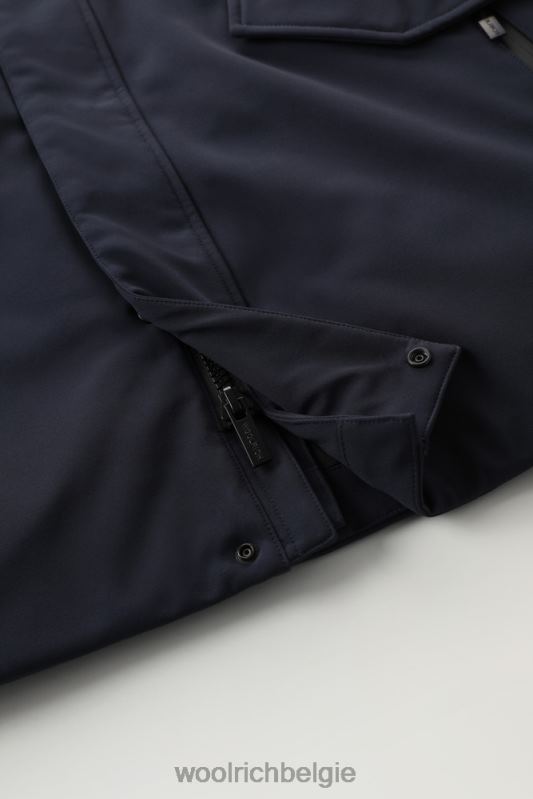 Barrow mac softshell jas Woolrich Heren 8TTN0826 Melton blauw kleding