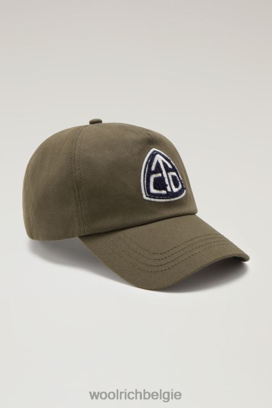 Baseballpet met geborduurde patch Woolrich Heren 8TTN0457 donkergroen accessoires