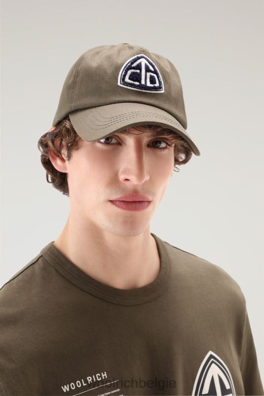 Baseballpet met geborduurde patch Woolrich Heren 8TTN0457 donkergroen accessoires