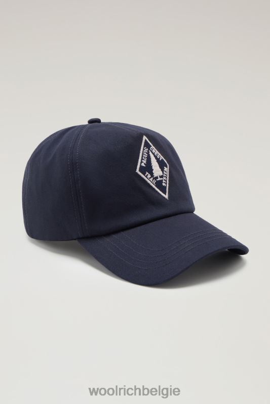 Baseballpet met geborduurde patch Woolrich Heren 8TTN0465 Melton blauw accessoires