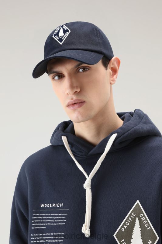 Baseballpet met geborduurde patch Woolrich Heren 8TTN0465 Melton blauw accessoires
