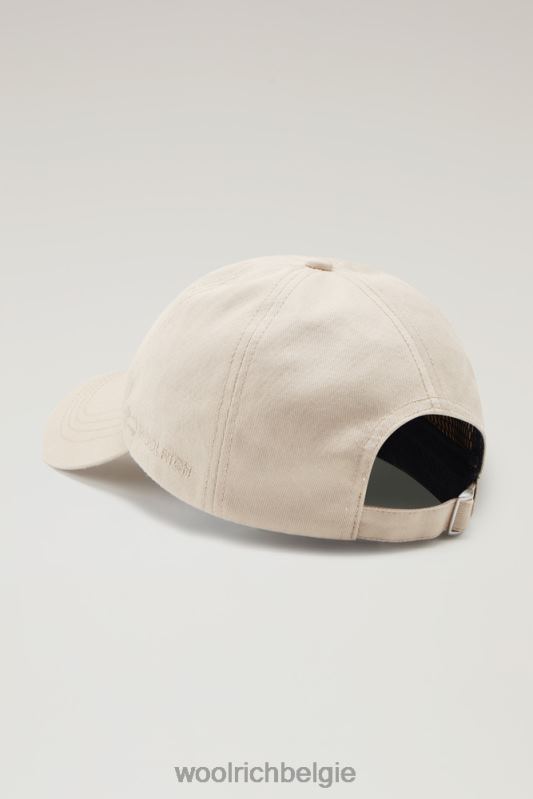 Baseballpet met logo van katoenmix Woolrich unisex 8TTN0142 strandzand accessoires