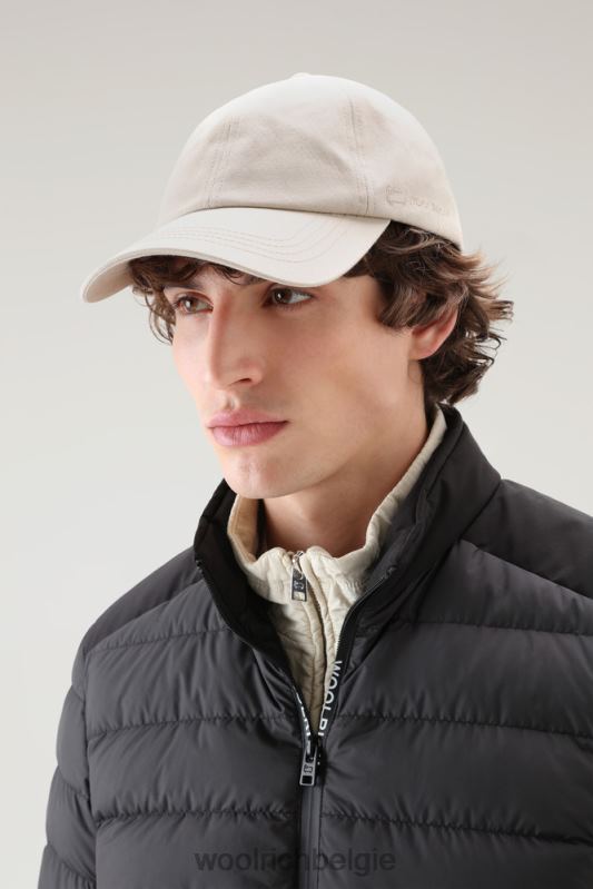 Baseballpet met logo van katoenmix Woolrich unisex 8TTN0142 strandzand accessoires