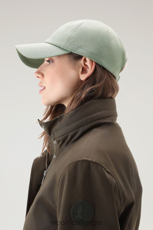 Baseballpet met logo van katoenmix Woolrich unisex 8TTN0150 haven groen accessoires